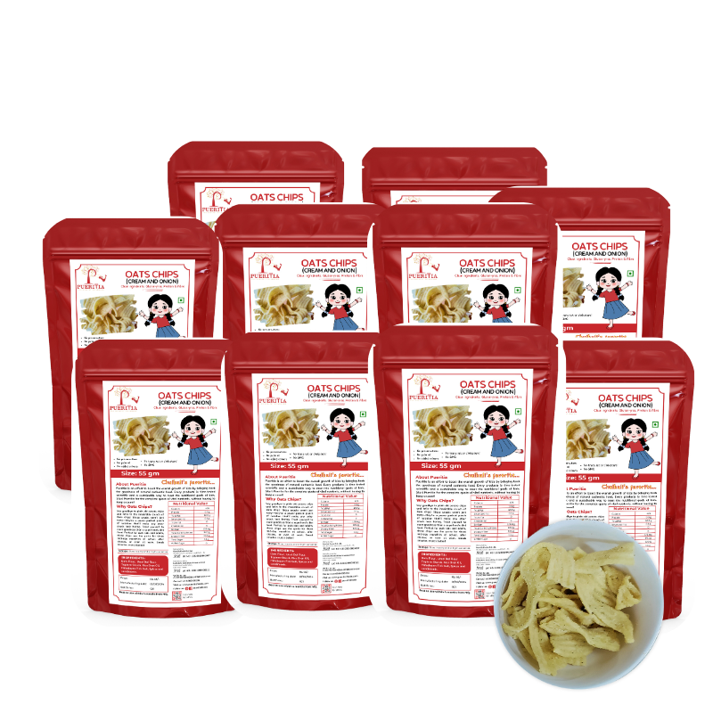Oats Cream and Onion Protein Chips
