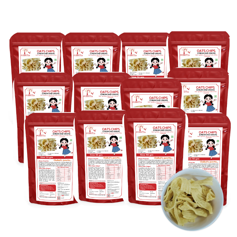 Oats Cream and Onion Protein Chips