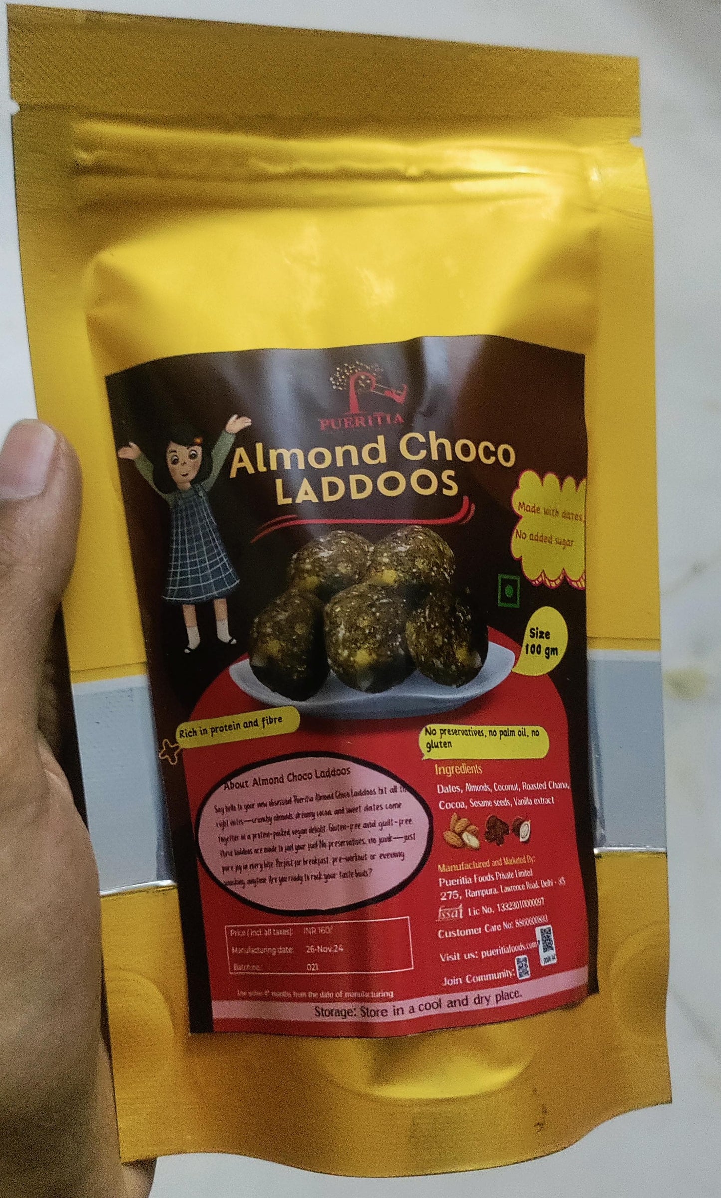 Almond Choco Laddoos, No added Sugar, 100% clean