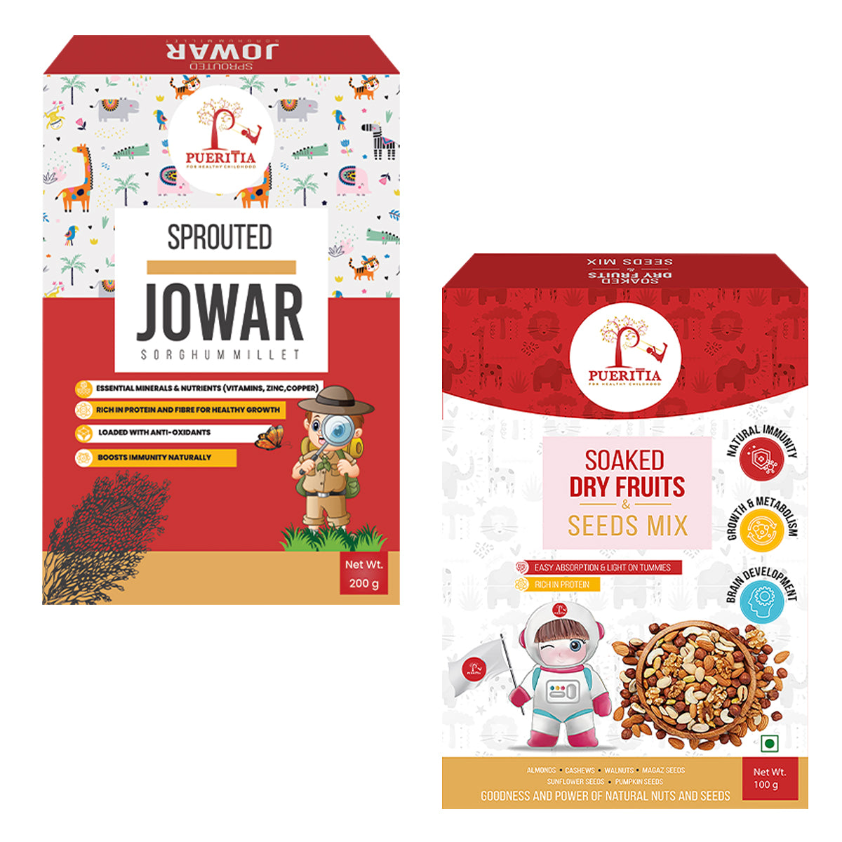 Combo of Sprouted Jowar Powder and Soaked Dry Fruit Powder