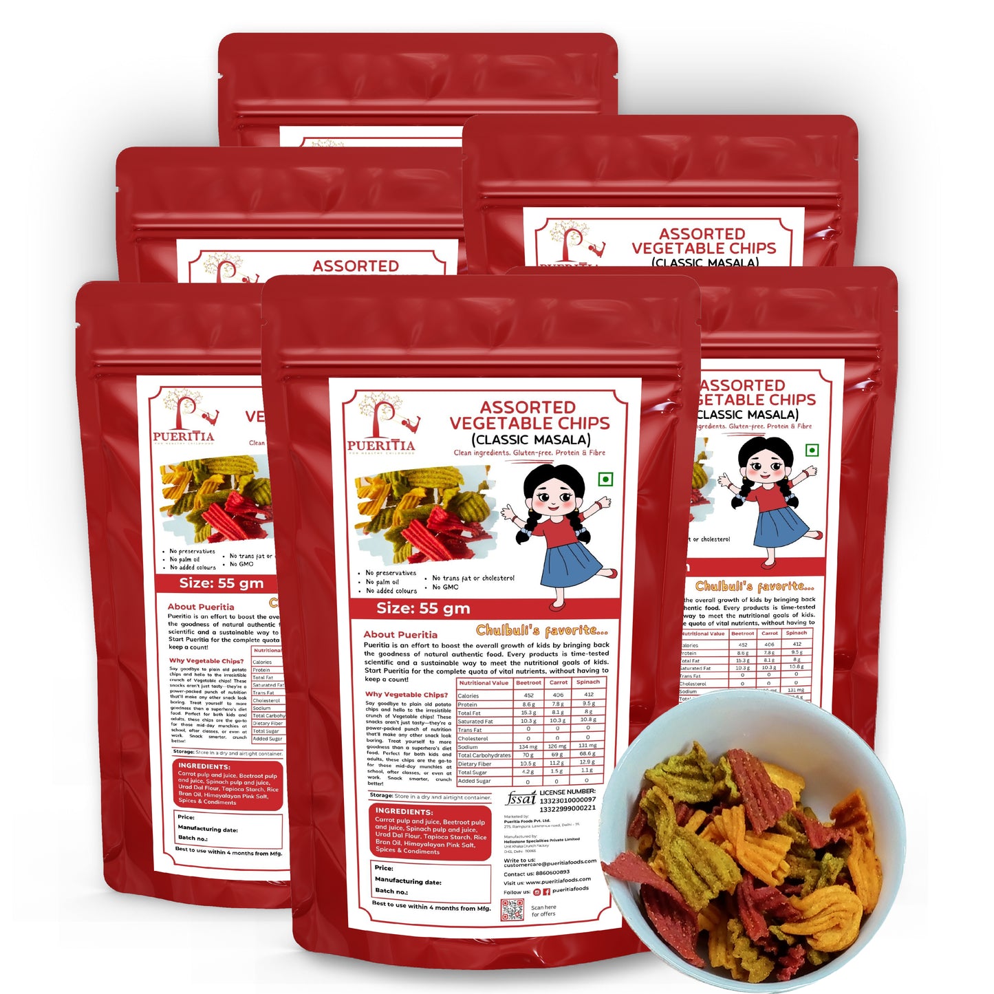 Assorted Vegetables Masala Protein Chips